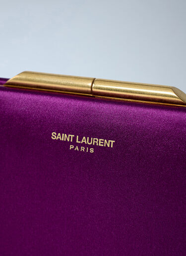 Saint Laurent Letter Clutch Bag With Lizard Chain Purple sla0262047