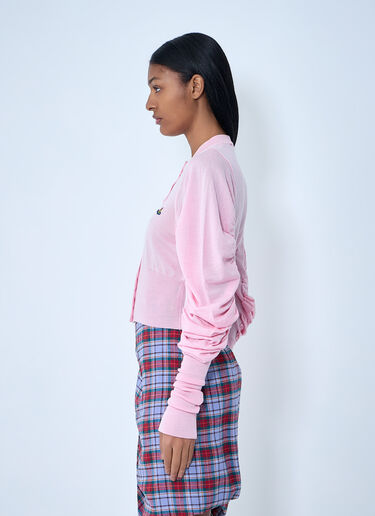 LN-CC® - Vivienne Westwood: Ruched Sleeve Cardigan - Pink Vivienne Westwood Ruched Sleeve Cardigan Pink vvw0263014