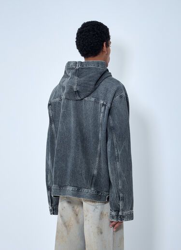 LN-CC® - Acne Studios: Hooded Denim Jacket - Black Acne Studios Hooded Denim Jacket Black acn0163027