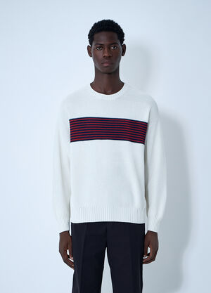 LN-CC® - Visvim: Cotton-And-Silk-Blend Sweater - White Visvim Cotton-And-Silk-Blend Sweater White vis0160017