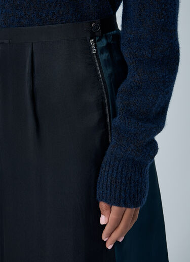 LN-CC® - Maison Margiela: Contrast Panel Midi Skirt - Blue Maison Margiela Contrast Panel Midi Skirt Blue mla0261010