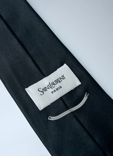 Saint Laurent Silk Satin Tie Black sla0260021