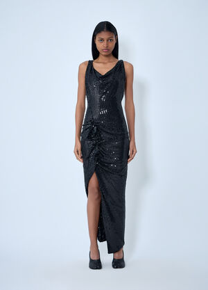 Vivienne Westwood Sequined Cowl Neck Gown Black vvw0263010