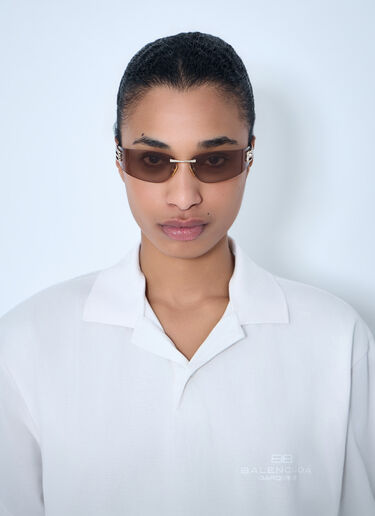 LN-CC® - Balenciaga: Gossip Rimless Logo Sunglasses - Pink Balenciaga Gossip Rimless Logo Sunglasses Pink bal0263053