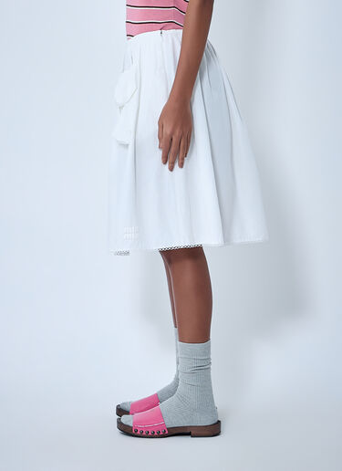 LN-CC® - Miu Miu: Gathered Skirt - White Miu Miu Gathered Skirt White miu0263009