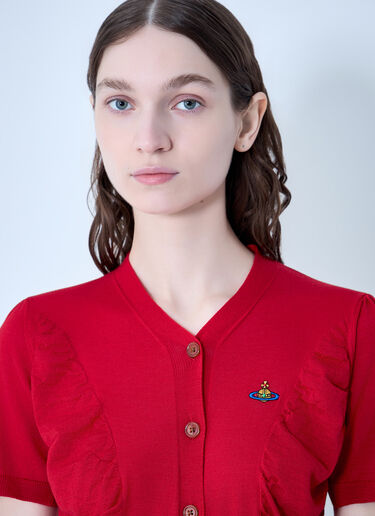 LN-CC® - Vivienne Westwood: Pamela Ruched Cardigan - Red Vivienne Westwood Pamela Ruched Cardigan Red vvw0263013