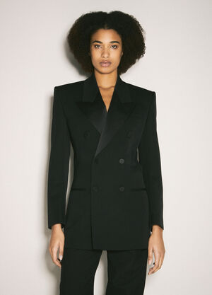 LN-CC® - Saint Laurent: Tuxedo Blazer - Black Saint Laurent Tuxedo Blazer Black sla0258067