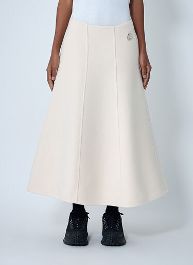 LN-CC® - Moncler + Jil Sander: Panelled Wool-Blend Maxi Skirt - White Moncler + Jil Sander Panelled Wool-Blend Maxi Skirt White mjl0262003