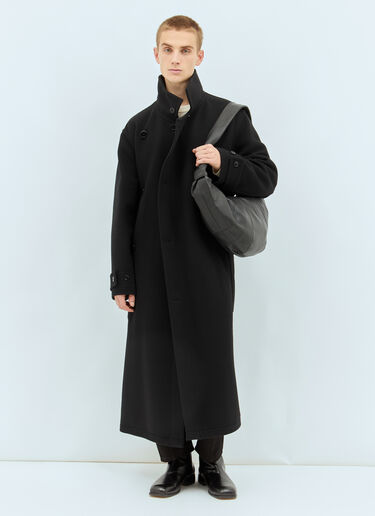 LN-CC® - Lemaire: Large Croissant Crossbody Bag - Black Lemaire Large Croissant Crossbody Bag Black lem0358001