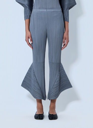 LN-CC® - Pleats Please Issey Miyake: Pleated Flared Trousers - Grey Pleats Please Issey Miyake Pleated Flared Trousers Grey plp0264005