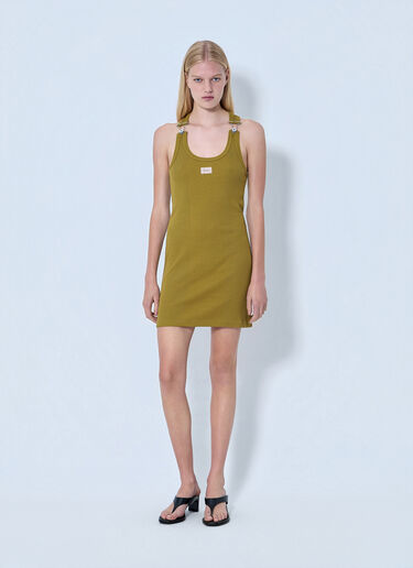LN-CC® - Jean Paul Gaultier: Cotton Ribbed Short Dress - Yellow Jean Paul Gaultier Cotton Ribbed Short Dress Yellow jpg0264008