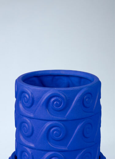 Seletti Magna Graecia Onda Terracotta Vase With Saucer Blue wps0692090
