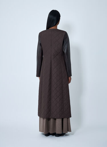 Max Mara Quilted Maxi Coat Brown max0262050
