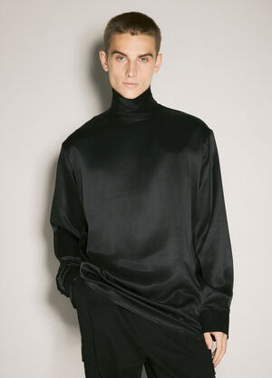 Dolce & Gabbana Loose Silk Turtleneck Top Black dol0158003