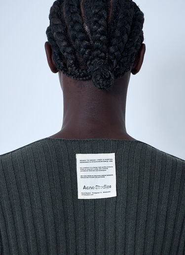 LN-CC® - Acne Studios: コットンリブセーター - グリーン Acne Studios コットンリブセーター グリーン acn0162012