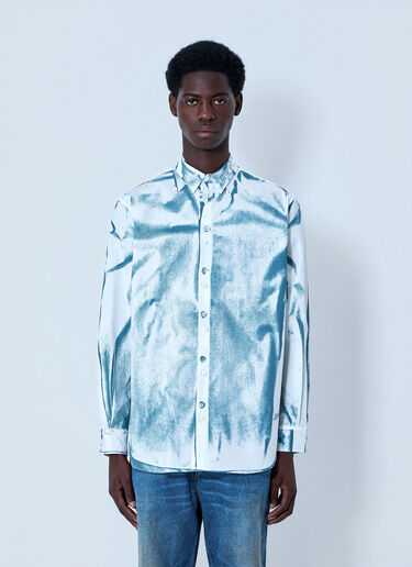 LN-CC® - Jean Paul Gaultier: Abstract Print Button-Down Shirt - Blue Jean Paul Gaultier Abstract Print Button-Down Shirt Blue jpg0164004