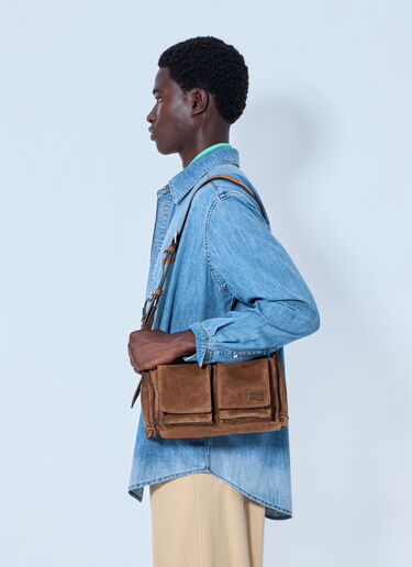 Miu Miu Utilitaire Suede Shoulder Bag Brown miu0164041