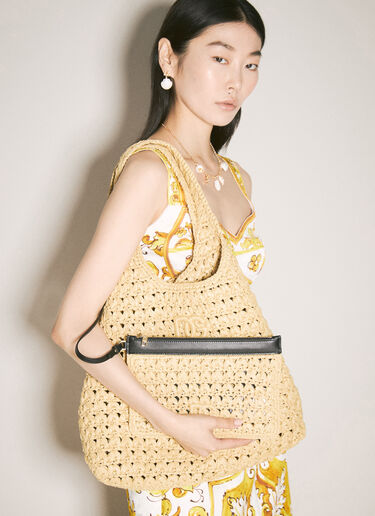 LN-CC® - Dolce & Gabbana: 3.5 Raffia Shopping Bag - Beige Dolce & Gabbana 3.5 Raffia Shopping Bag Beige dol0257016