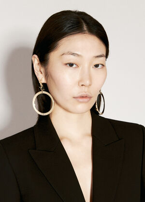 LN-CC® - Saint Laurent: Cassandre Pendant Hoop Earrings - Gold Saint Laurent Cassandre Pendant Hoop Earrings Gold sla0255079