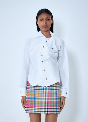 LN-CC® - Vivienne Westwood: Asymmetrical Button-Detail Shirt - White Vivienne Westwood Asymmetrical Button-Detail Shirt White vvw0263003