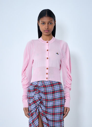 LN-CC® - Vivienne Westwood: Ruched Sleeve Cardigan - Pink Vivienne Westwood Ruched Sleeve Cardigan Pink vvw0263014