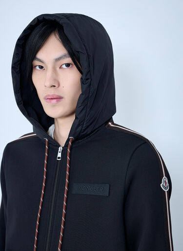 Moncler 带有标志细节的拉链连帽衫 黑色 mon0164035