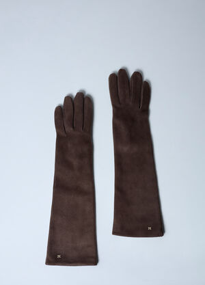 Max Mara スエード仕上げのロンググローブ ブラウン max0262069