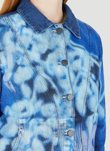 LN-CC® - Paula Canovas del Vas: Printed Denim Jacket - Blue Paula Canovas del Vas Printed Denim Jacket Blue pcd0248001
