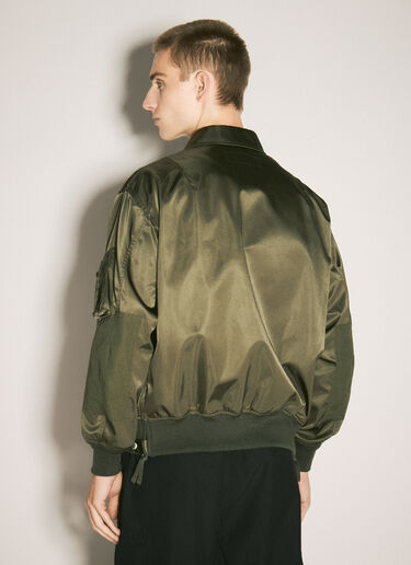 LN-CC® - Comme des Garçons Homme: Nylon Twill Bomber Jacket - Green Comme des Garçons Homme Nylon Twill Bomber Jacket Green cdh0158003