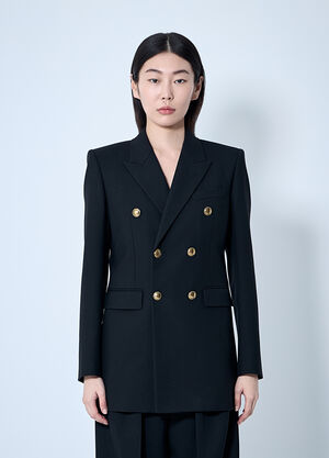 LN-CC® - Saint Laurent: Wool Gabardine Blazer - Black Saint Laurent Wool Gabardine Blazer Black sla0259019
