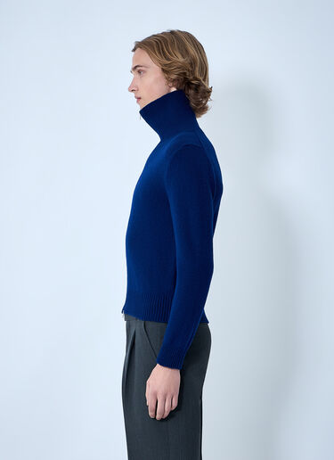 Jil Sander 拉链羊毛针织开衫 蓝色 jil0164003