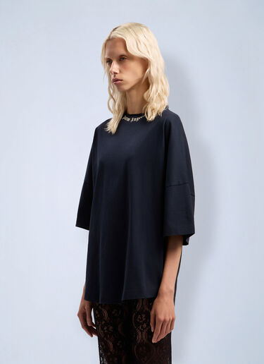 Palm Angels カーブロゴカラーオーバーTシャツ ダークブルー pma0262074