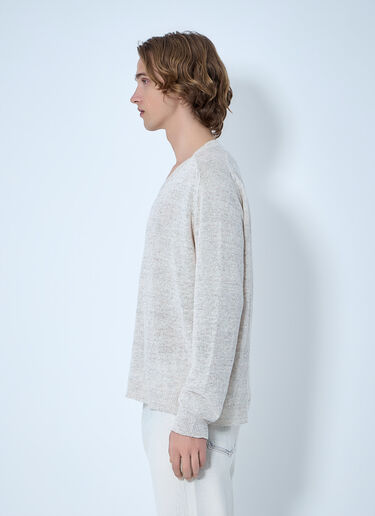 LN-CC® - Our Legacy: V-neck Knit Sweater - Cream Our Legacy V-neck Knit Sweater Cream our0164069
