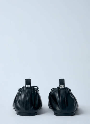 LN-CC® - GANNI: Oleatex Ballerina Flats - Black GANNI Oleatex Ballerina Flats Black gan0260019