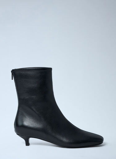 TOTEME Classic Day Leather Ankle Boots Black tot0263051