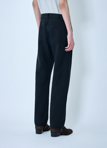 LN-CC® - Saint Laurent: Loose Straight Denim Pants - Black Saint Laurent Loose Straight Denim Pants Black sla0164001