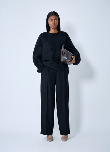 TOTEME Wide Flannel Pants Black tot0263023
