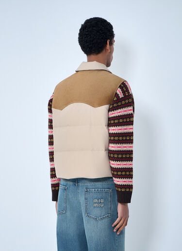 LN-CC® - Miu Miu: Padded Suede Yoke Vest - Beige Miu Miu Padded Suede Yoke Vest Beige miu0164004