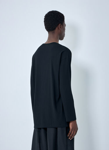Yohji Yamamoto ガセット付き長袖Tシャツ ブラック yoy0164005