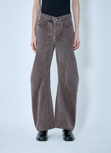 LN-CC® - LUEDER: Engineered Flare Pants - Brown LUEDER Engineered Flare Pants Brown ldr0364003