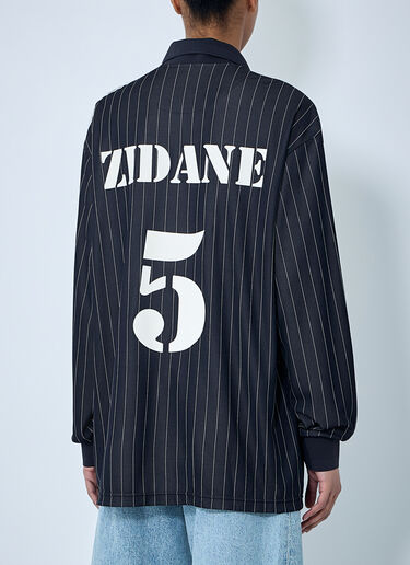 Y-3 Pinstripe Long Sleeve Polo Shirt Black yyy0364042