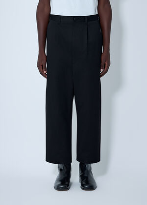 LN-CC® - Junya Watanabe: Pleated Wide-Leg Pants - Black Junya Watanabe Pleated Wide-Leg Pants Black jwn0162003