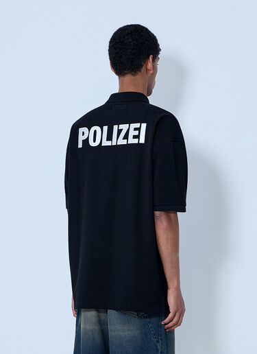 VETEMENTS 刺繍入りポロシャツ ブラック vet0164001