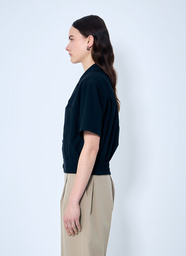 LN-CC® - Bottega Veneta: Wool Camp Collar Shirt - Blue Bottega Veneta Wool Camp Collar Shirt Blue bov0259001