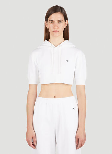 LN-CC® - Raf Simons: 短款连帽运动衫 - 白色 Raf Simons 短款连帽运动衫 白色 raf0251003