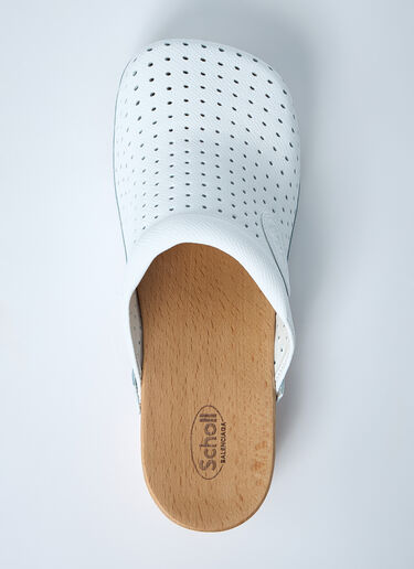 LN-CC® - Balenciaga: Perforated Heeled Clogs - White Balenciaga Perforated Heeled Clogs White bal0261028