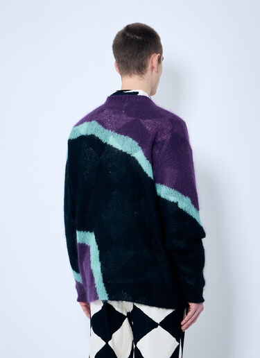 LN-CC® - NÒMARYTHM TEXTILE: Hand Knit Mohair-Blend Sweater - Purple NÒMARYTHM TEXTILE Hand Knit Mohair-Blend Sweater Purple nma0158007
