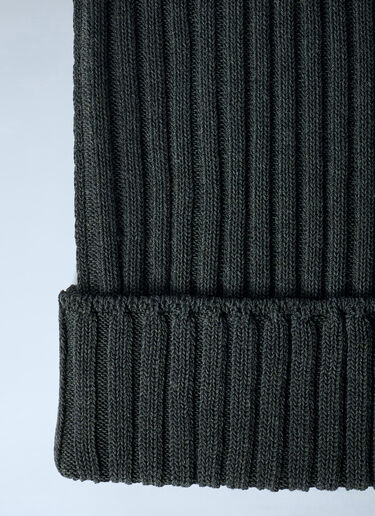 Acne Studios Ribbed Square Beanie Hat Green acn0162037