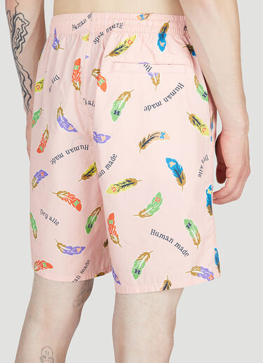 LN-CC® - Human Made: Feather Print Shorts - Pink Human Made Feather Print Shorts Pink hmd0152007