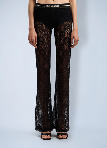 LN-CC® - Palm Angels: 经典Logo蕾丝长裤 - 黑色 Palm Angels 经典Logo蕾丝长裤 黑色 pma0262078